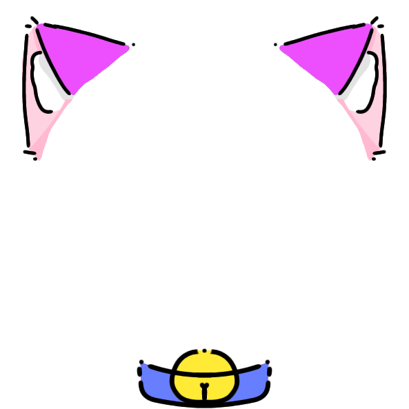 blue collar purple cat ears Decoration